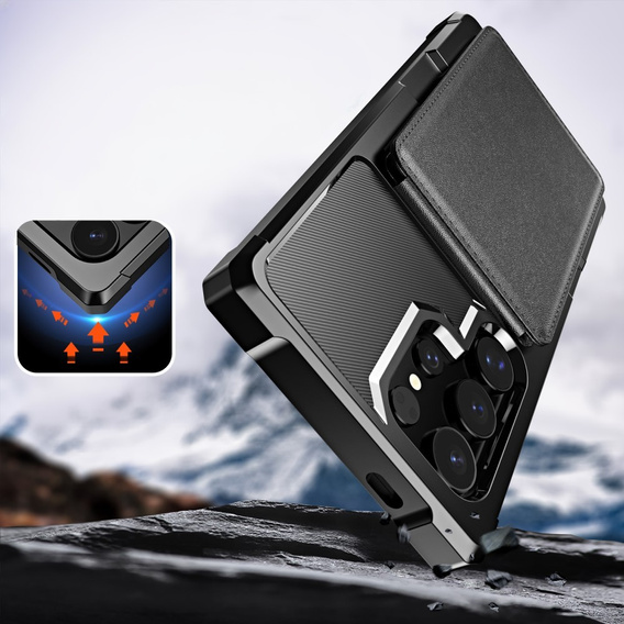 Case for Samsung Galaxy S25 Ultra, Card Holder Kickstand, black