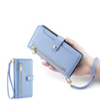 Flip case for iPhone 14 Pro, Wallet Zipper Pocket, blue