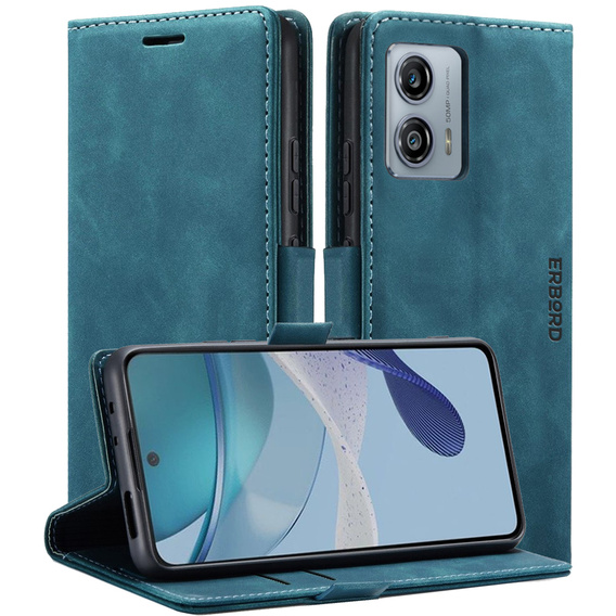 Case for Motorola Moto G53, ERBORD Vintage, wallet with flap, blue