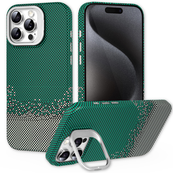 Case for iPhone 15 Pro, Frame Kickstand, for MagSafe, Sand Green