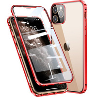 Case for iPhone 12 Pro, Magnetic Dual Glass, red