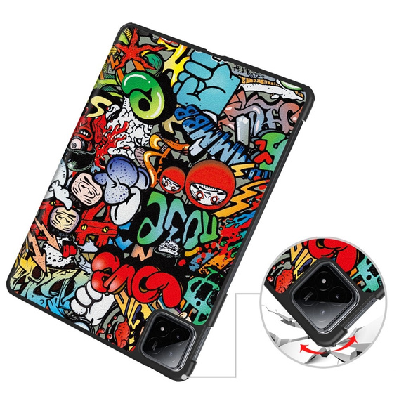 Case for Xiaomi Pad 6S Pro 12.4, Smartcase, graffiti