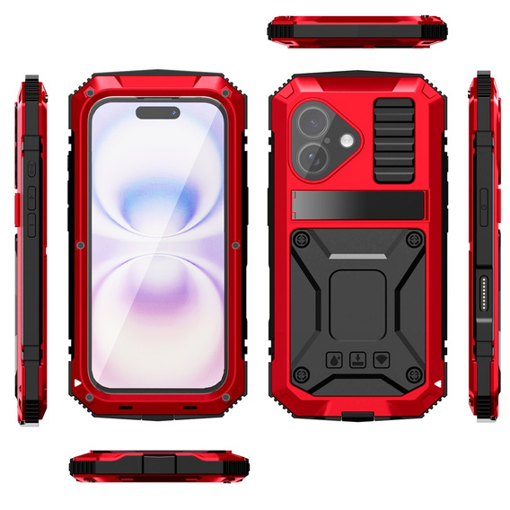R-JUST case with stand and built-in glass for iPhone 17