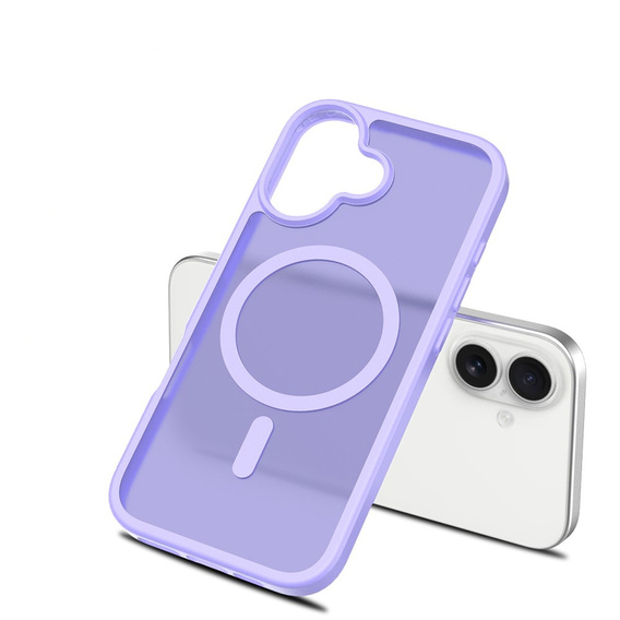 Matt Case for iPhone 17, for MagSafe, translucent purple