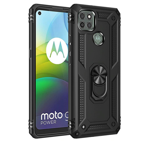 Armor Case for Motorola Moto G9 Power, Nox Case Ring, black