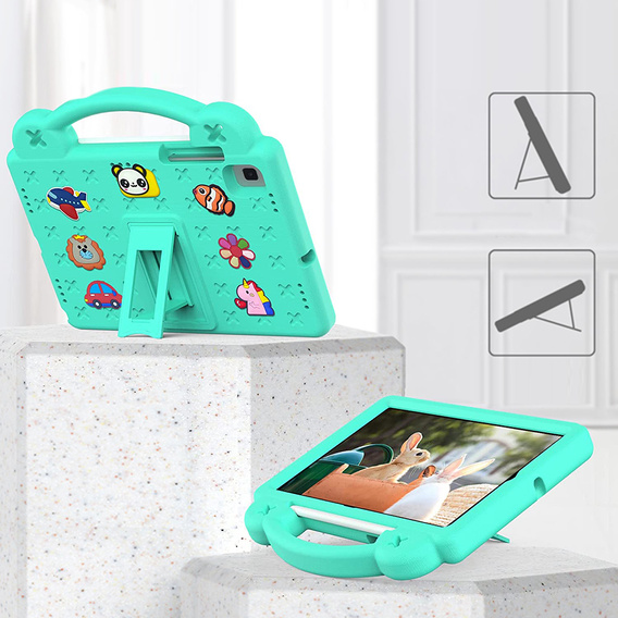 Children's case for Samsung Galaxy Tab S6 Lite 10.4 2020/2022 / Tab A7 2020 T500 / T505 / Tab S6 T860/T865, Cute Patterns, with stand, green