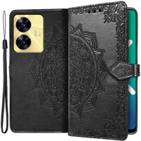 Flip case for Realme C55, Mandala, black