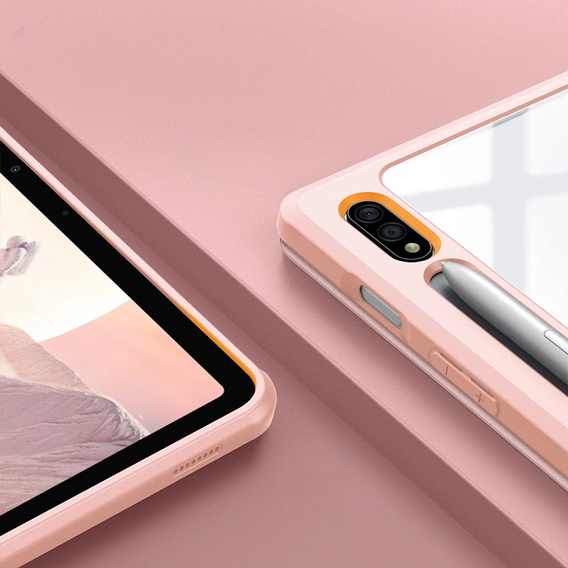 Case for Samsung Galaxy Tab S10 Lite / S10 FE / S9 FE, Smartcase Hybrid, with stylus space, Marble pink