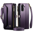 Case CASEME for Samsung Galaxy A56 5G, RFID Leather Wallet, with shoulder strap, purple