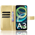 Flip case for Xiaomi Redmi A3, Crazy Horse Wallet, gold