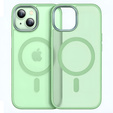 Case for iPhone 15, for MagSafe, ERBORD Matt Case, green + Screen Glass