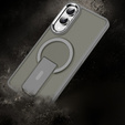 Case for Samsung Galaxy S25 Edge, Kickstand Matt Case, for MagSafe, titanium grey
