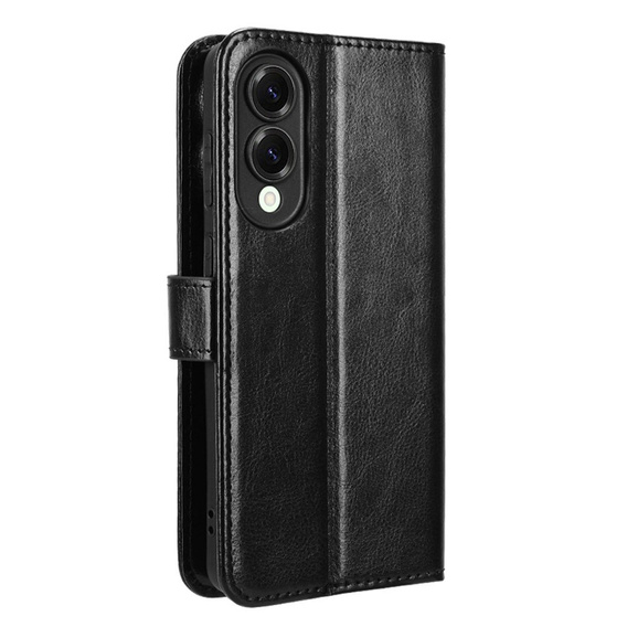 Flip case for Samsung Galaxy S25 Edge, Crazy Horse Wallet, black