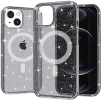 Case for iPhone 14 Plus, Glittery, for MagSafe, black