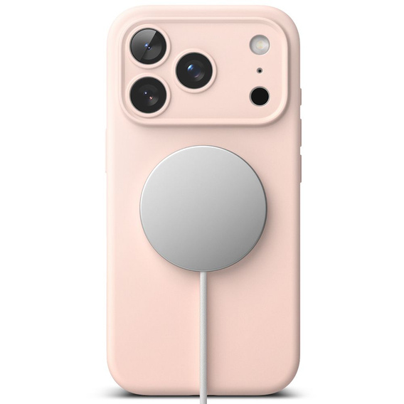 Ringke case for iPhone 17 Pro Max, Silicone Magnetic MagSafe, Pink Sand