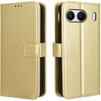 Flip case for OnePlus Nord 4, Crazy Horse Wallet, gold