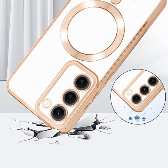 Case for Samsung Galaxy S23, Electro MagSafe, gold + Screen Glass