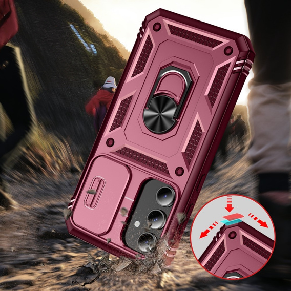 Case for Samsung Galaxy S23 FE, CamShield Slide, pink / red