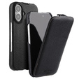 MELKCO flip case for iPhone 16, leather, flip, black