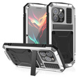 Case for iPhone 15 Pro Max, R-JUST, armoured, silver / black