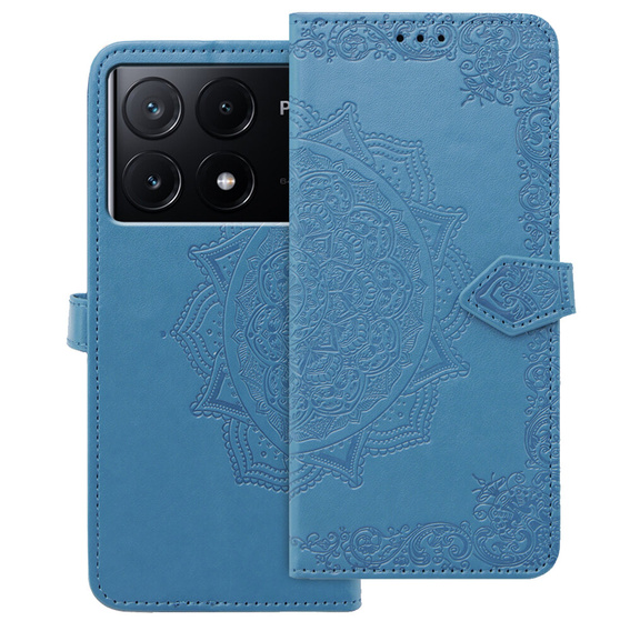Flip case for Xiaomi Poco X6 Pro 5G, Mandala, pink rose gold