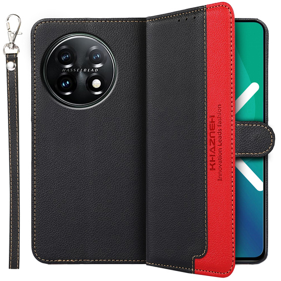 Flip case for OnePlus 11 5G, KHAZNEH RFID, Dual Color, black