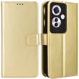 Flip case for Oppo Reno 11F 5G, Crazy Horse Wallet, gold