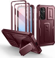 Armored case for Samsung Galaxy S24 FE, Dexnor Full Body (Two Frames), red