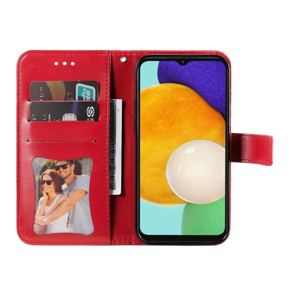 Flip case for Samsung Galaxy A13 4G, Mandala Flower, red