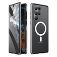Magnetic Dual Glass MagSafe case for Samsung Galaxy S24 Ultra, silver