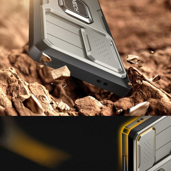 Case for Samsung Galaxy S24, Tongate MECH ring holder stand, TiGrey