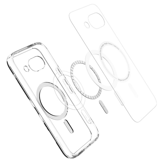 Spigen MagSafe Case for Google Pixel 9A, Ultra Hybrid, transparent / white + 9H Tempered Glass