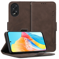 Flip case for Oppo A58 4G, Card Slot, brown