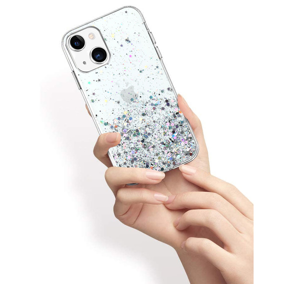 Case for iPhone 13 Mini, Glittery, blue