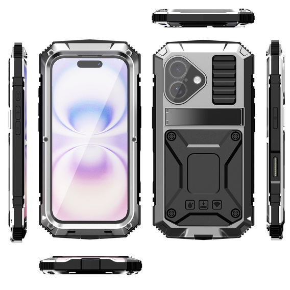 R-JUST case with stand and built-in glass for iPhone 17