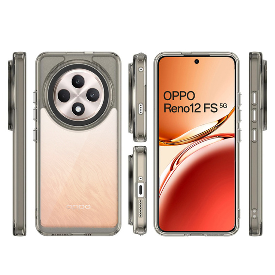 Case for Oppo Reno 12FS / 12F, Fusion Hybrid, transparent / black