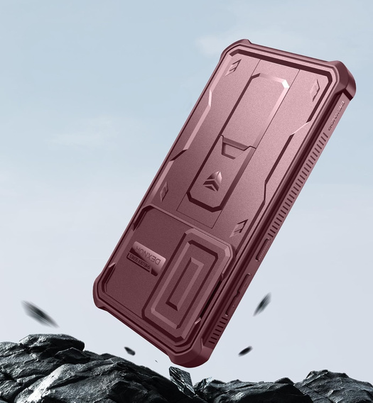 Armored case for Samsung Galaxy S24 FE, Dexnor Full Body (Two Frames), red