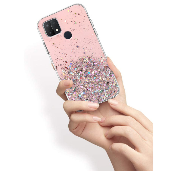 Case for Oppo A15 / A15s, Glittery, pink