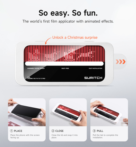 2x SURITCH tempered glass for iPhone 16e / 14 / 13 Pro