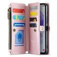 Case CASEME for Samsung Galaxy A55 5G, RFID Leather Wallet, with shoulder strap, pink