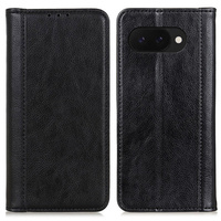 Flip case for Google Pixel 9A, Split Leather, black