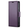 Case for Oppo Reno 14, ERBORD Glossy Litchi, wallet with flap, purple
