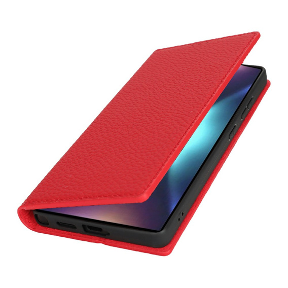 Flip case for Samsung Galaxy S25 Ultra, Litchi Skin Grain, red