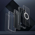 Case for Samsung Galaxy A16, Shockproof, with glass, for MagSafe, black