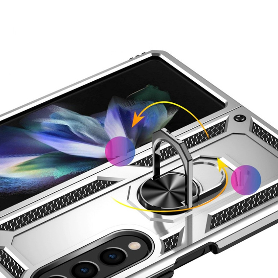 Armor Case for Samsung Galaxy Z Fold 4 5G, Nox Case Ring, silver