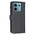 Flip case for Xiaomi Redmi Note 13 Pro 4G / Xiaomi Redmi Note 14S / Xiaomi Poco M6 Pro 4G, Wallet Zipper Pocket, black