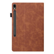 Case for Samsung Galaxy Tab S10 FE+ Plus, Classic, with space for stylus, brown