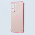 Case for Samsung Galaxy S21 FE, Electro heart, pink rose gold