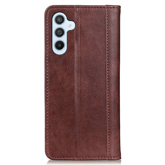 Case for Samsung Galaxy A55 5G, Wallet Litchi Leather, brown