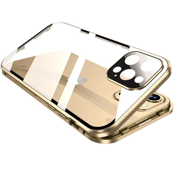 Case for iPhone 16 Pro, Magnetic Dual Glass, gold